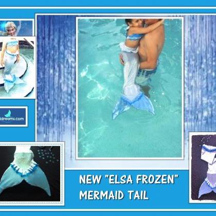 Elsa Frozen Mermaid Tail Swimmable. Finis Mermaid..