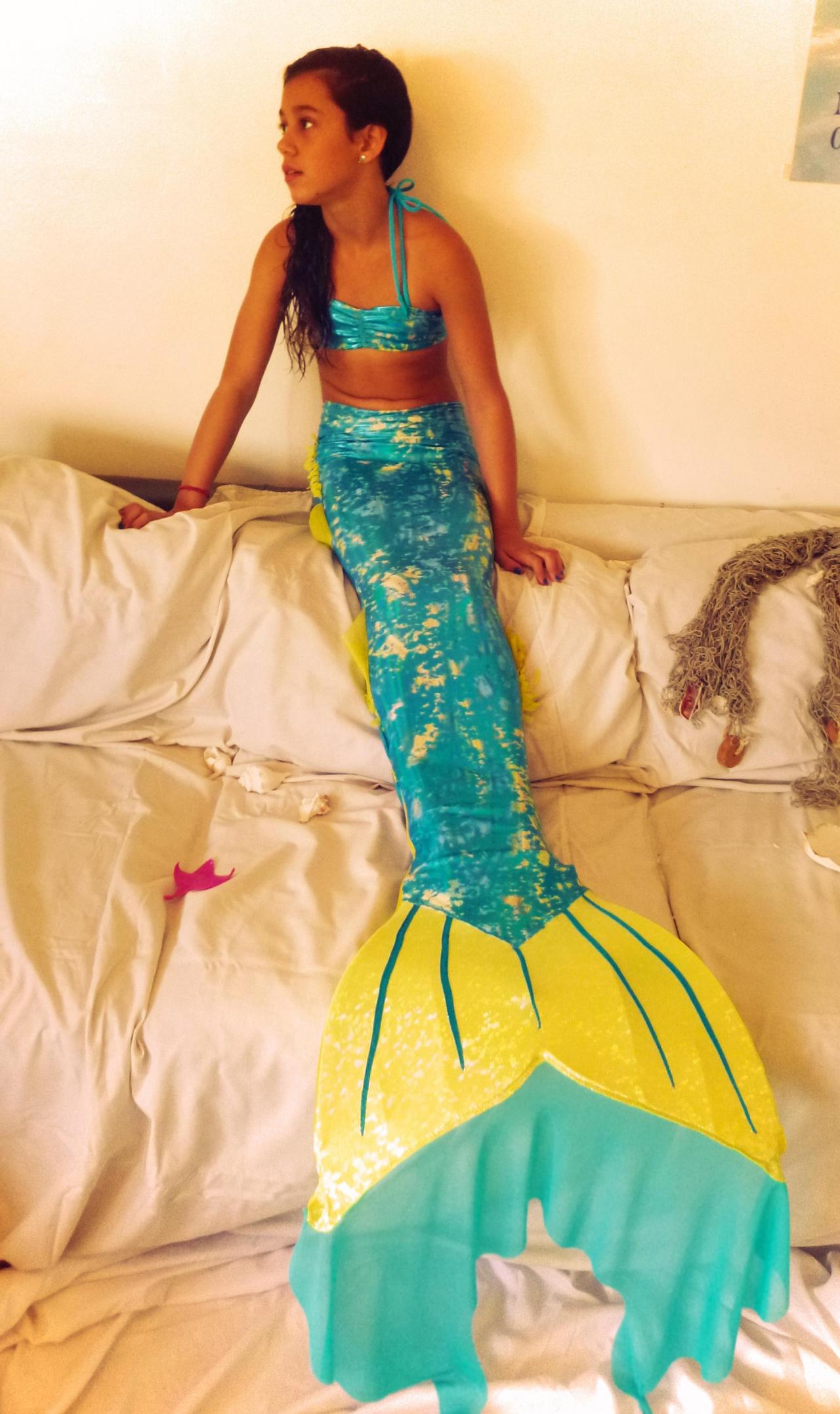 Aqua Mermaid Tail. A Piece Of Art Handmade By Mermaidreams. Tailored Just For You With Monofin Included