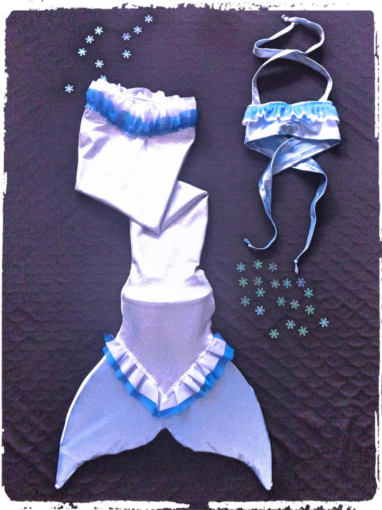 Elsa Frozen Mermaid Tail Swimmable. Finis Mermaid Monofin Included. Handmade By Mermaidreams